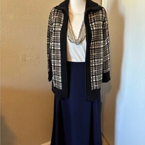 Copy Christopher & Banks Black and Cream Knit Sweater